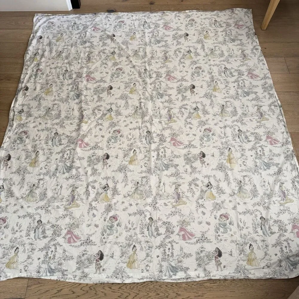 Pottery Barn Kids Disney Princess Heritage Full Flat Sheet Organic Cotton READ